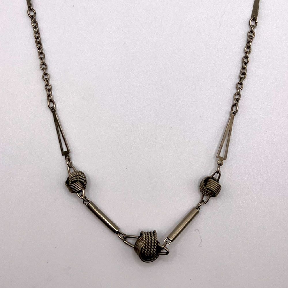 *3/$20* Unique silver tone geometric modern necklace
